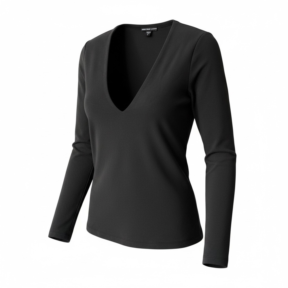 James Perse | Lotus Cotton Blend V Neck Long Sleeve T shirt